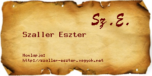 Szaller Eszter névjegykártya